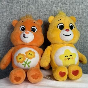 2021‎ Care Bears 9" Plush Yellow Laugh-A-Lot Bear Star Orange Friend Bear Flower